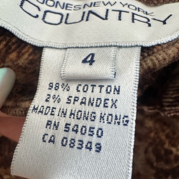 Retro Stunning PatternJones New York Country Brown Floral Velvet Pants | Size 4 - Picture 6 of 8